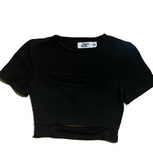 Tiger mist cut out crop top